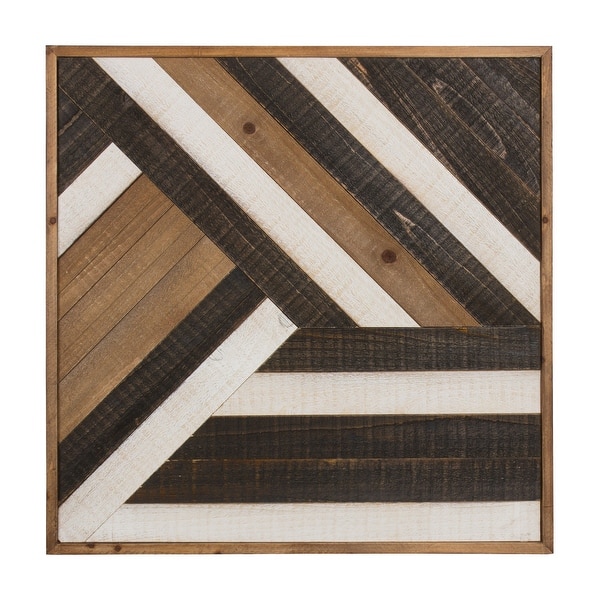 slide 2 of 4, Kate and Laurel Ballez Shiplap Geometric Wood Plank Art 24 x 24