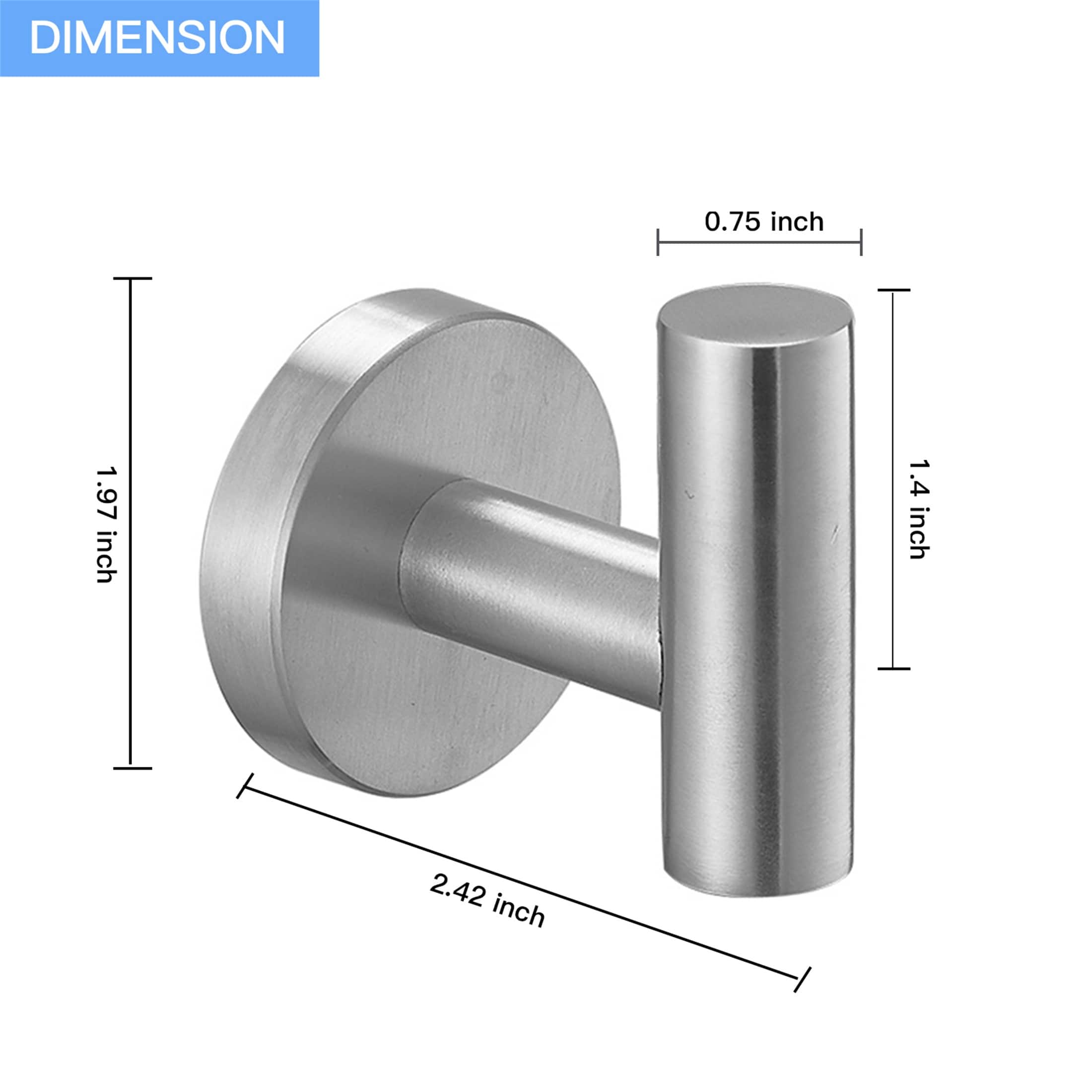 2pc Round Bathroom Robe Hook Towel Hook Stainless Steel Brushed Nickel