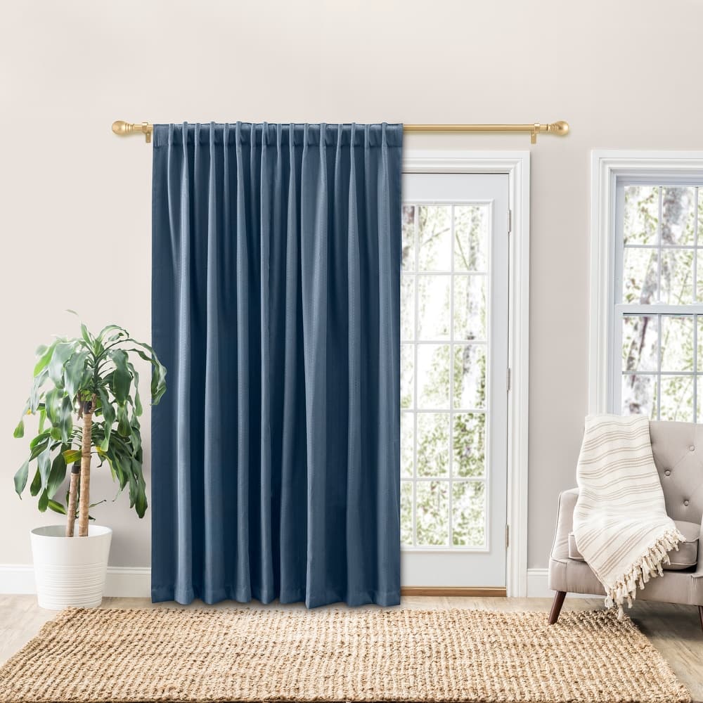 Grand Pointe Premium Room-Darkening 2-Way Pocket w/Back tabs Double Wide Patio Curtain Panel W wand - 110"w x 84"L