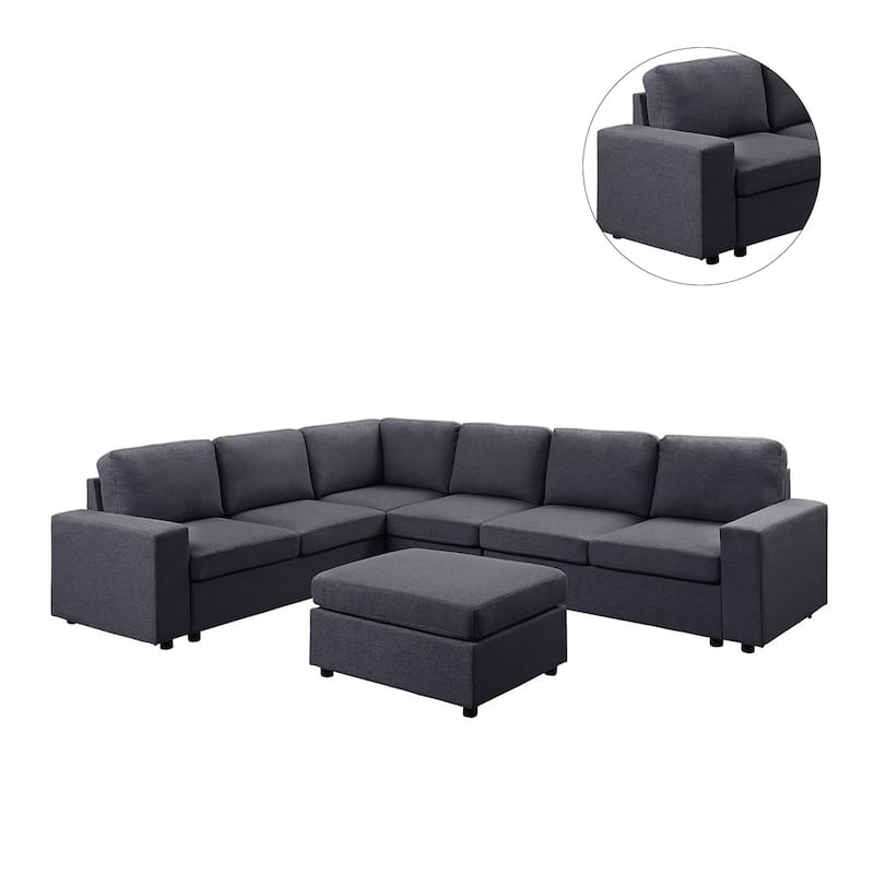 7 Seat Reversible Modular Sectional Sofa