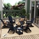preview thumbnail 76 of 85, Vineyard HIPS Outdoor Folding Eco-Friendly All Weather Seashell Adirondack Chairs (12-Piece Conversation Set) Navy