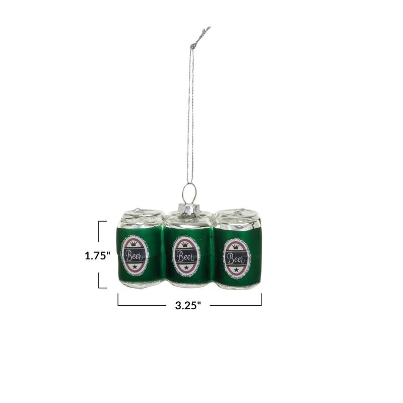 Glass Beer Six Pack Ornament