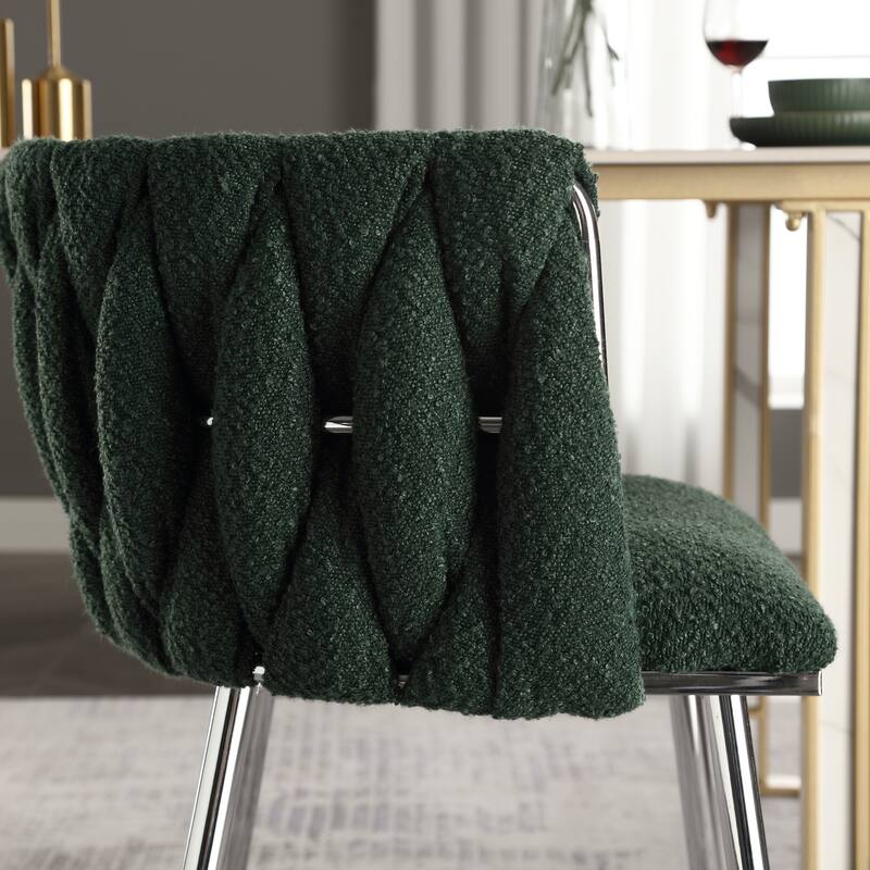 Leisure Velvet Dining Chairs With Metal Feet 2PC/SET