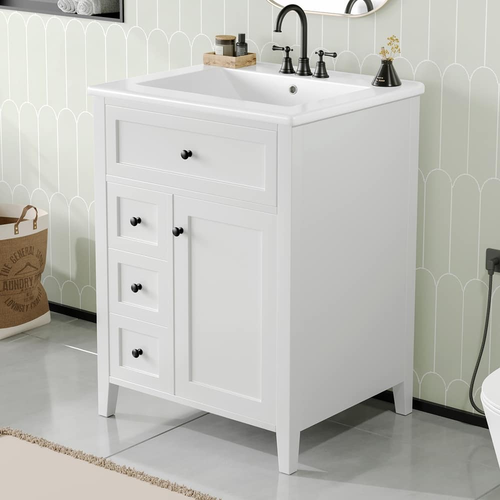 GDFStudio - Julian Hartwell 24-Inch Freestanding Bathroom Vanity with Smart Storage