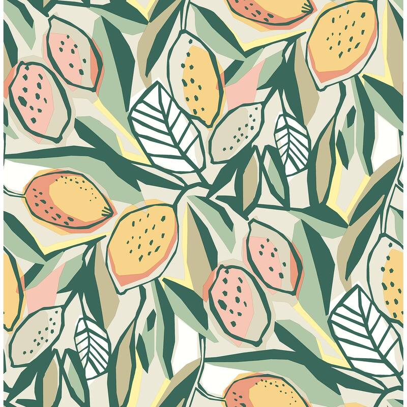 A-Street Prints Meyer Peach Citrus Wallpaper