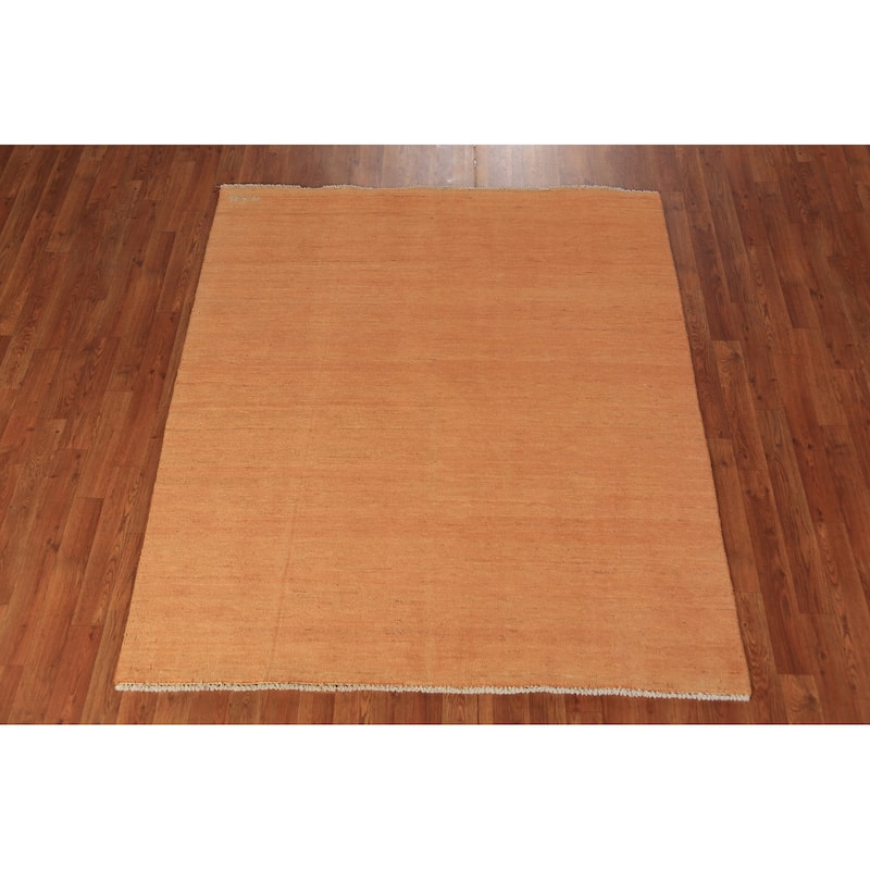 Tribal / Modern Gabbeh Area Rug Oriental Hand-Knotted Wool Carpet - 5'0" x 5'7"