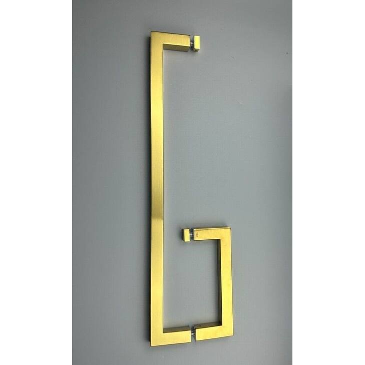 CEL Square Tubing 6" Pull Handle with 18" Towel Bar Comb Sets for Shower Door - 6" x 18"