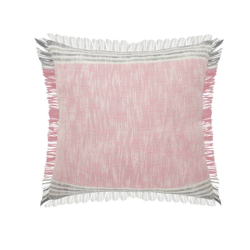 Sevita Stephanie Colorblock Casual Throw Pillow with Fringe