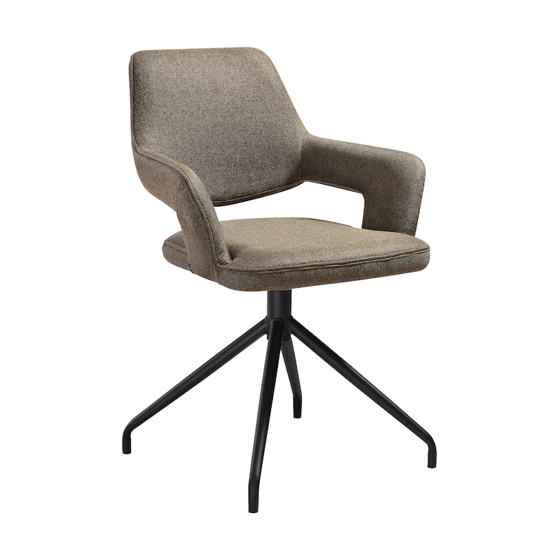 Knox Penny 7 Piece Dining Set with Stone Top and Upholstered Swivel Chairs