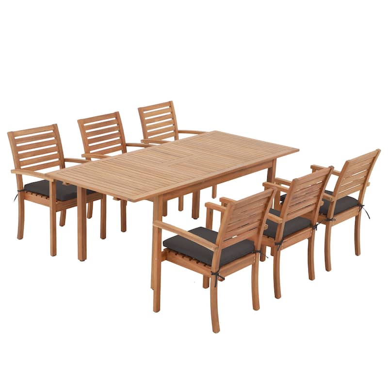 7 Pieces Outdoor ACACIA Wood Dining Set