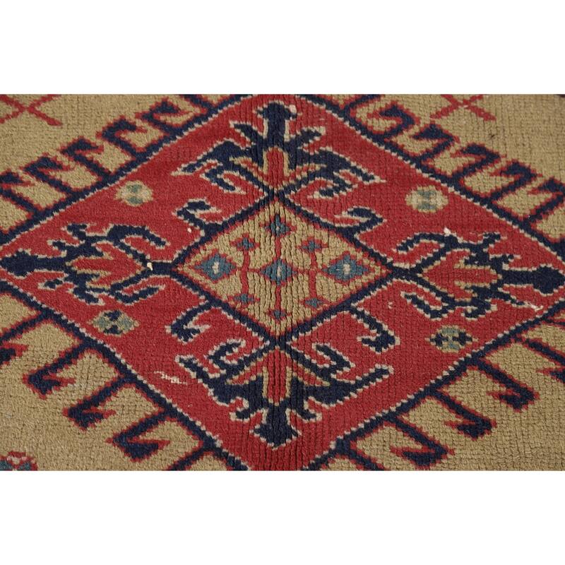 Kazak Vegetable Dye Antique Area Rug Handmade Wool Carpet - 7'9" x 9'3"