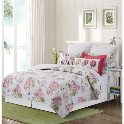 Vilano Bay Cotton Quilt Set - Reversible and Machine Washable
