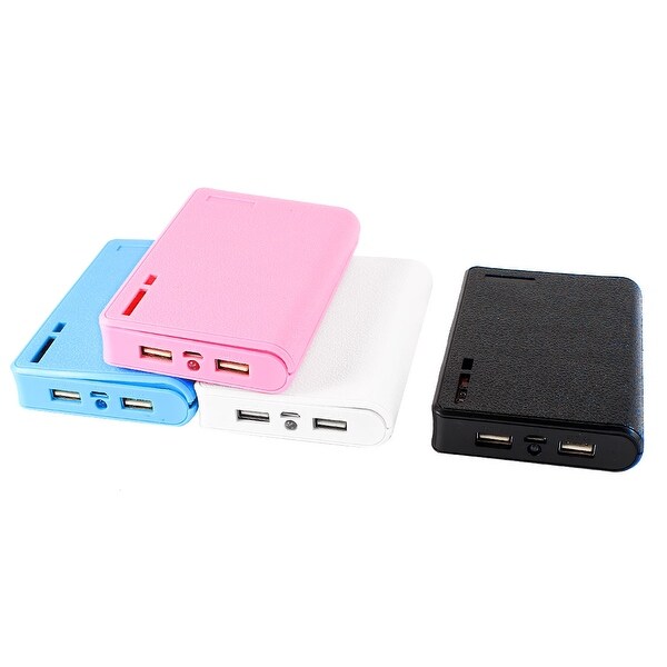 Unique Bargains 4 Pcs Plastic Power Bank USB 2.0 LED Light 18650 Battery Charger DIY Box Shell