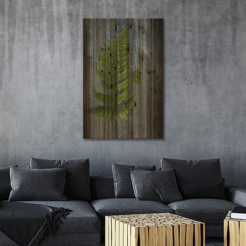 Woodland Fern V Print On Wood by Sue Schlabach - Multi-Color
