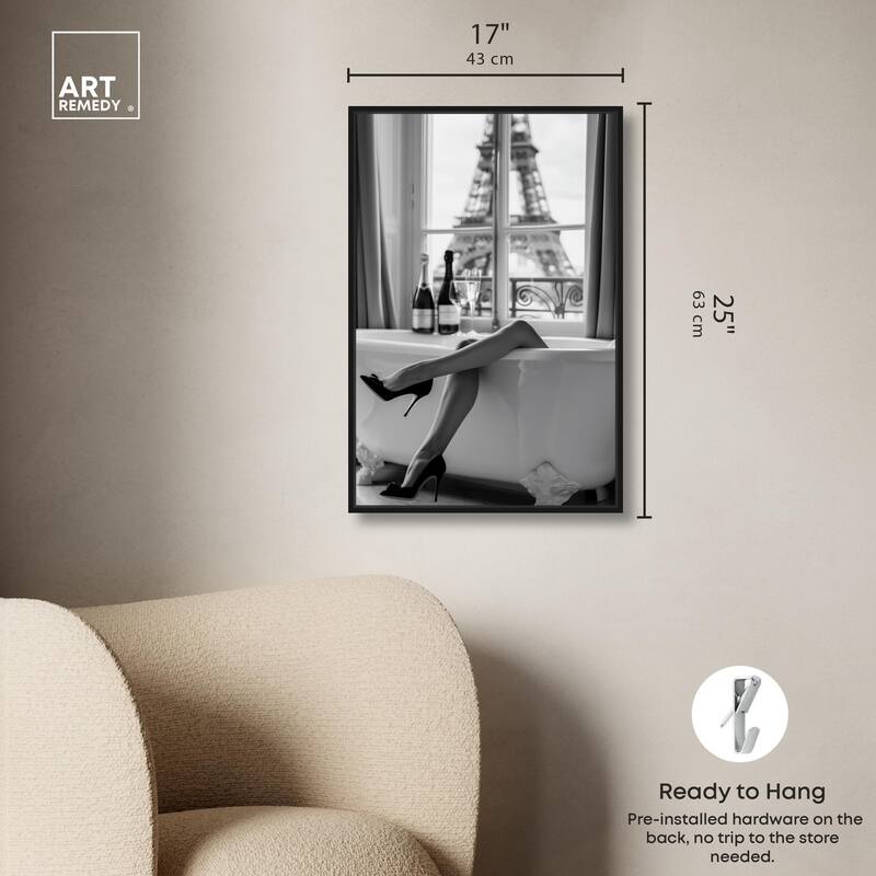 Bathtub Sit Back Glam Canvas by Art Remedy