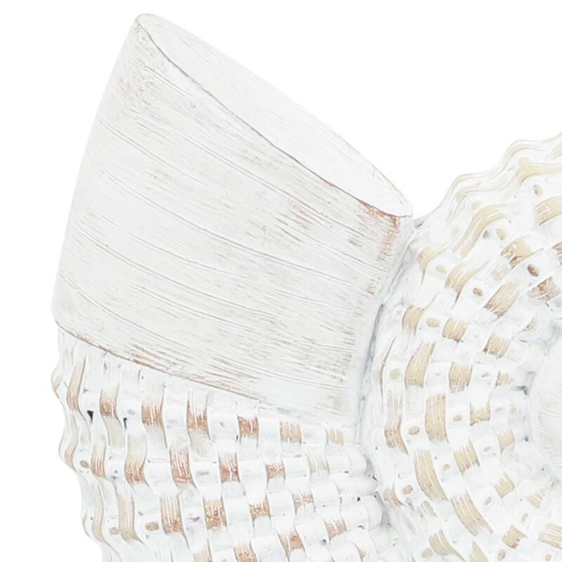 Coastal Decorative Resin Shell Figurine Sculpture - White