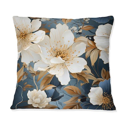 Designart "Contemporary Floral Elegance Cottage Collage" Floral Printed Throw Pillow