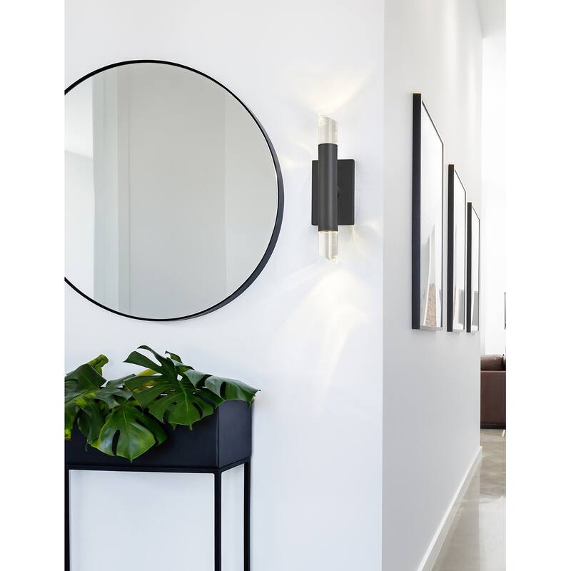 Justice Design Group EVOLV Acryluxe Kyber ADA 2-Light LED Up & Downlight Wall Sconce with Clear Acrylic