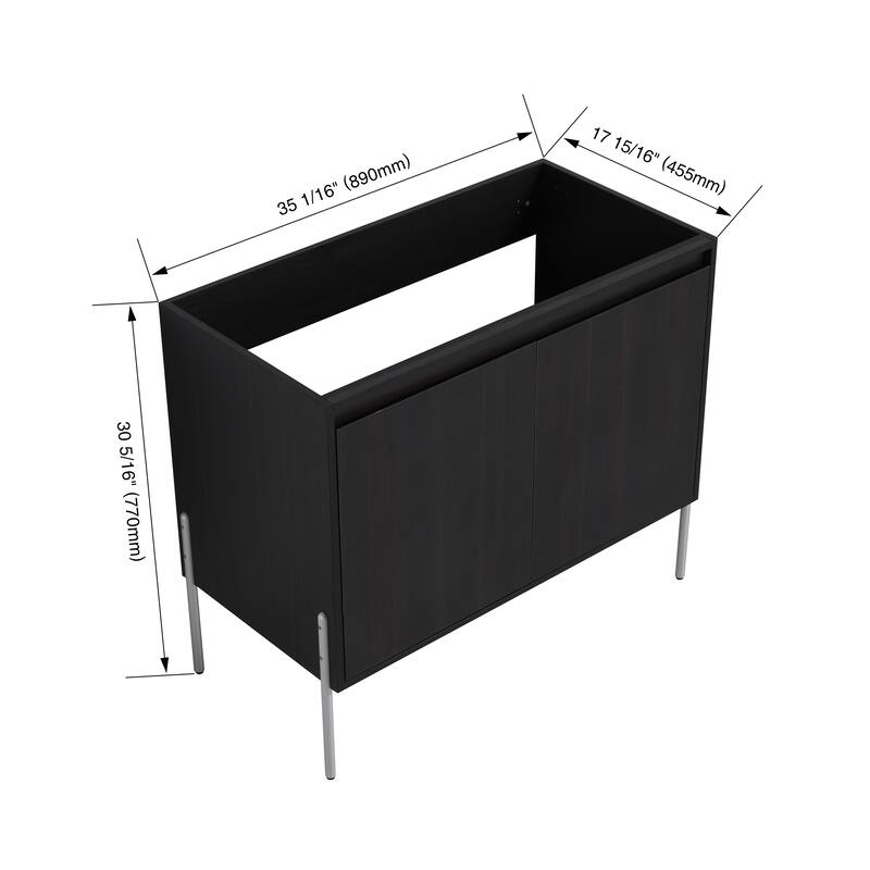 36" Freestanding Bathroom Vanity Cabinet, Soft Close Double Doors, Durable Eco-Friendly Plywood Construction