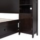 preview thumbnail 22 of 34, Full Size Wooden Bed with All-in-One Cabinet, 10-Shelves, & 4-Drawers, Grey