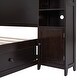 preview thumbnail 10 of 8, Full Size Wooden Bed with Storage Cabinet and Shelf