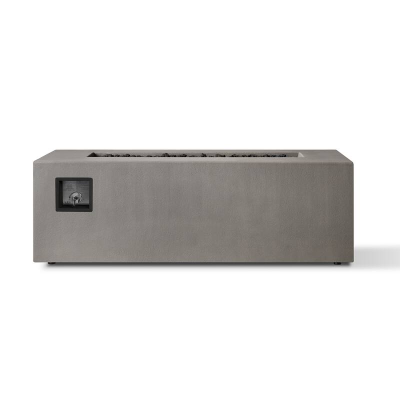 Provo Casual Rectangle Natural Gas Fire Table in Flint by Jensen - 60 x 30 x 19