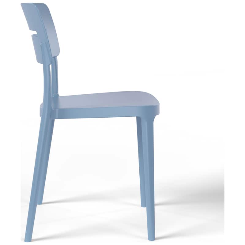 Frond and Form Modern Outdoor Patio Stacking Dining Side Chair (Set of 2)