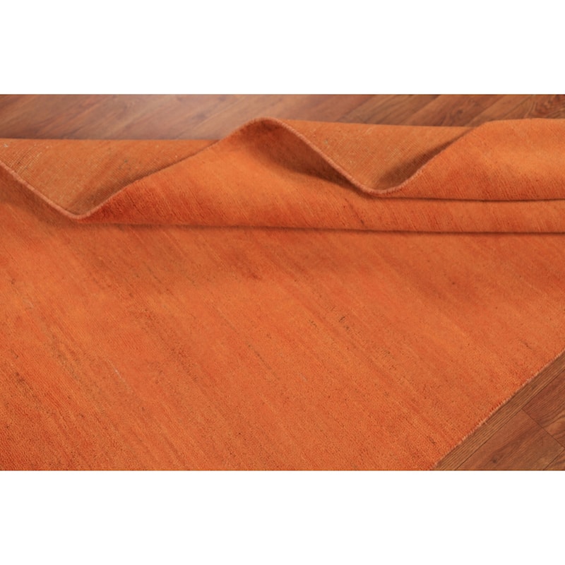 Orange Gabbeh Oriental Modern Rug Handmade Wool Carpet - 3'4" x 6'5"
