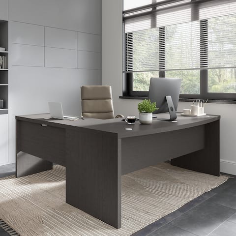 Echo 72W Bow Front L Shaped Desk from Office by kathy ireland®