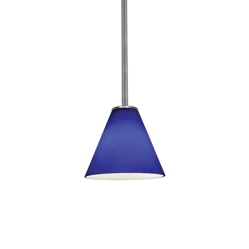 Access Lighting Janine 1 Light Mini Pendant - Brushed Steel / Cobalt