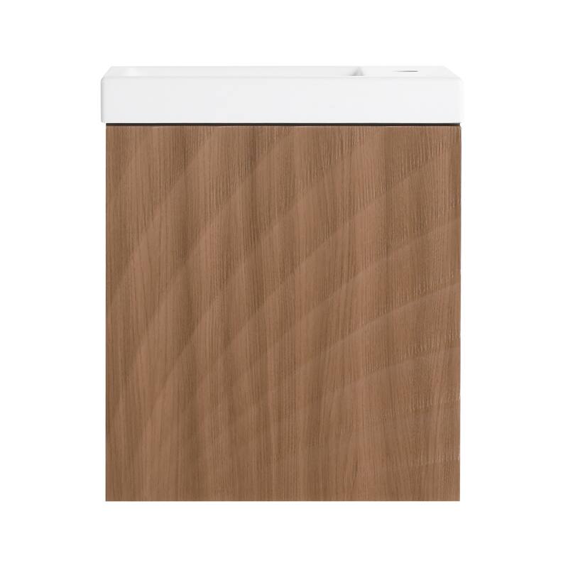 18.5" Wall-Mounted Bathroom Vanity with Resin Sink, Soft Closed Single Door