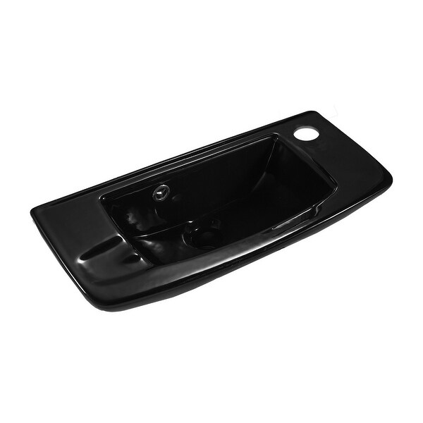 Wall Mount Bathroom Sink Small Black Basin With Overflow