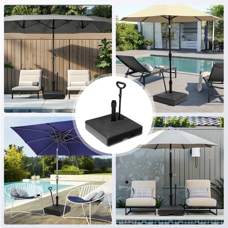 Patio HDPE Plastic Free Standing Market Umbrella Base with Wheels
