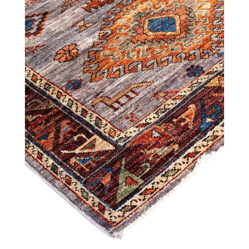 Serapi One-of-a-Kind Hand-Knotted Runner Rug - Purple, 2' 8" x 11' 7" - 2' 8" x 11' 7"