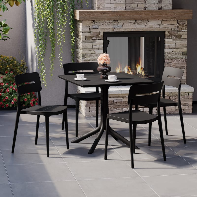 Frond and Form 4-Person Outdoor Square Dining Set