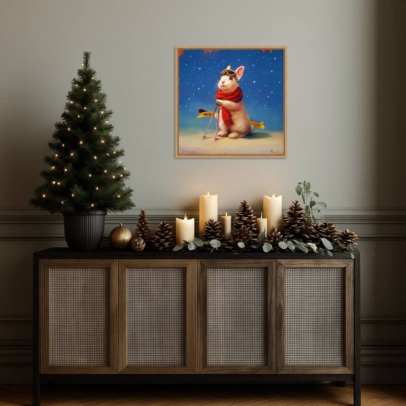 First Snow by Lucia Heffernan (22 x 22 in.), Framed Canvas Wall Art Print - Sylvie Natural
