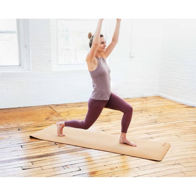 Sol Living Yoga Mat Cork Non Slip Extra Thick Exercise Mat for Yoga, Pilate, Mediation - Brown - 24 -In x 72 -In