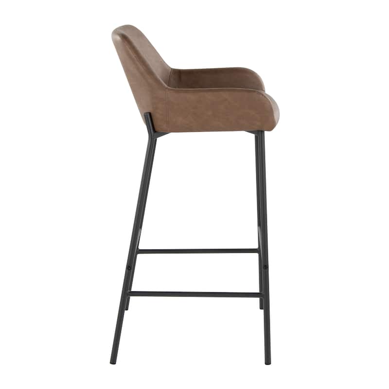 Carbon Loft Galotti Black Fixed-Height Upholstered Bar Stool - Set of 2