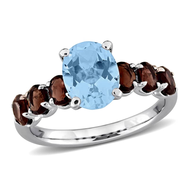 Miadora 4ct TGW London Blue Topaz Ring in Rose Plated Sterling Silver