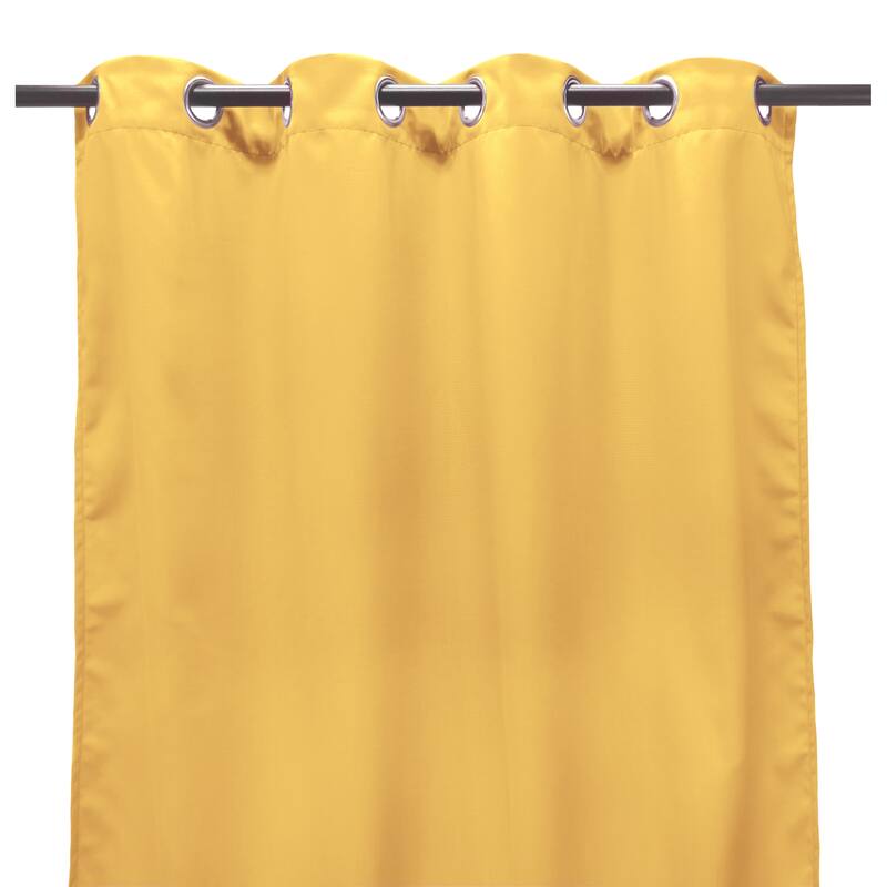 54" x 96" Solid Grommet Semi-Sheer Outdoor Curtain Panel - Canary
