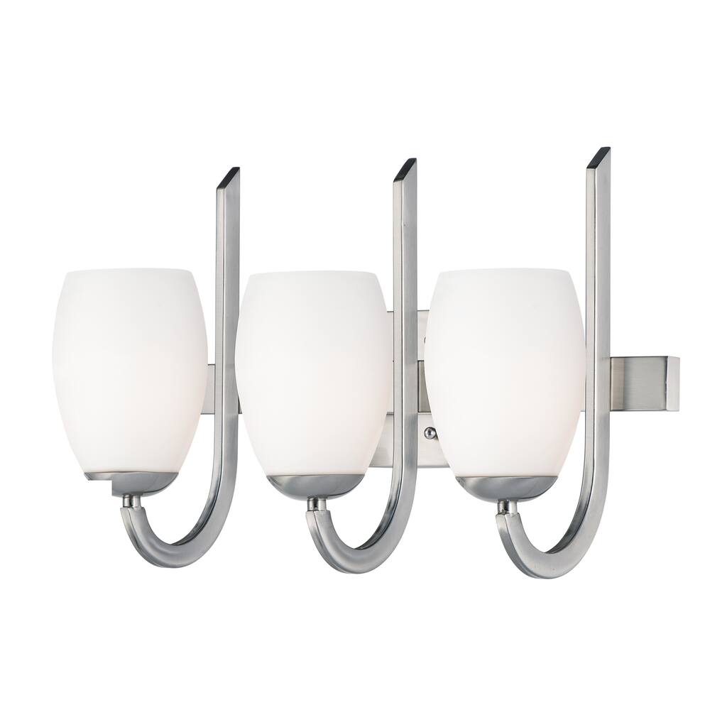 Taylor 3-Light Bath Vanity - satin nickel