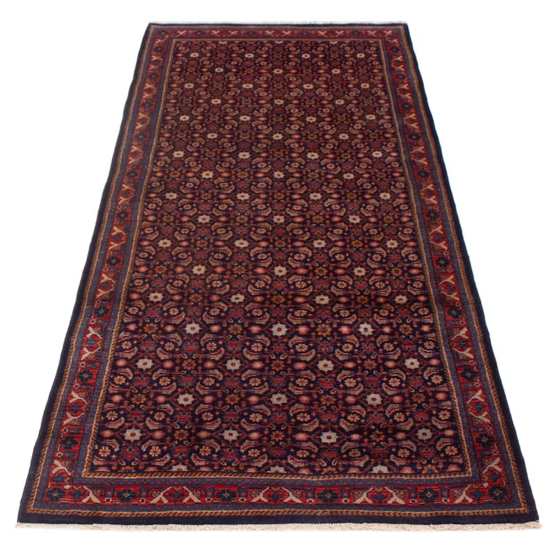 ECARPETGALLERY Hand-knotted Andelz Navy Wool Rug - 4'3 x 10'3