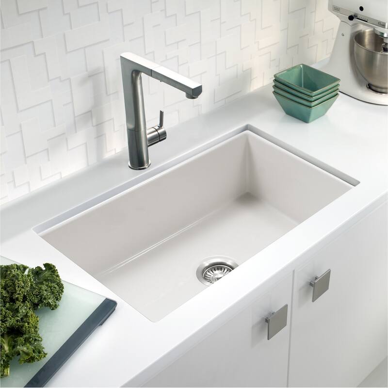 Houzer PTU-3600 Platus 32" Undermount Single Basin Fireclay Kitchen