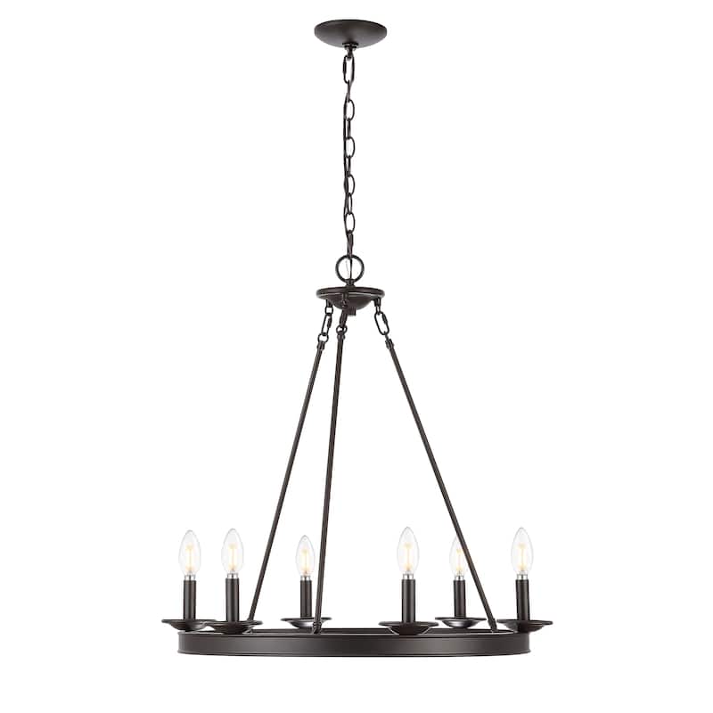 SAFAVIEH Sybil 6-light Chandelier - 26.25" x 26.25" x 30.5-102.5"