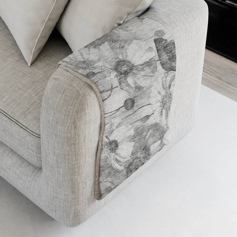 Premium Machine Washable Modern Floral Sherpa Throw Blanket