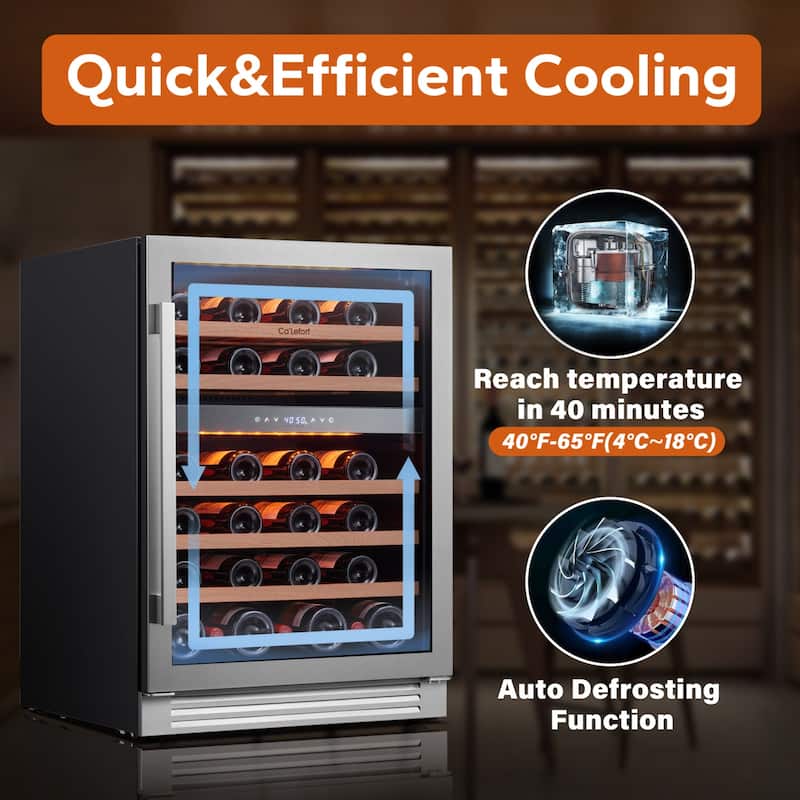 24 Inch 46 Bottle Built-in/ Freestanding Wine Cooler