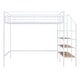 preview thumbnail 13 of 16, Full Size Metal Loft Bed with Storage Ladder and Grid Shelf