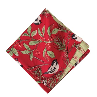 Chickadee Red Napkin Set of 6 - Set of 6