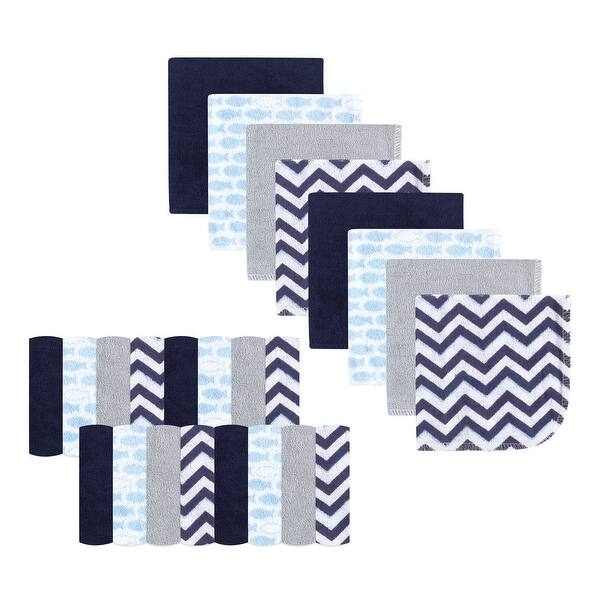 slide 1 of 1, Luvable Friends Baby Boy Super Soft Bundle Washcloths, Fish, One Size - Fish - One Size One Size - Fish