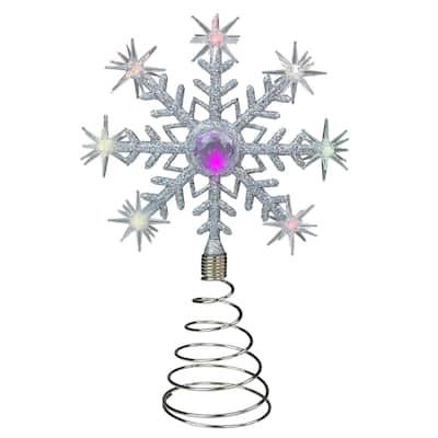 11" LED Coloring Changing Twinkling Snowflake Christmas Tree Topper